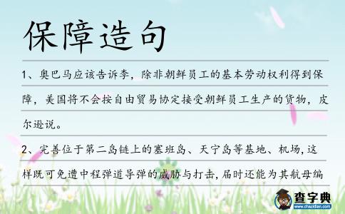 保障造句