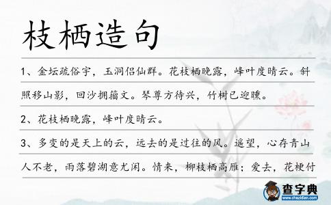 枝棲造句