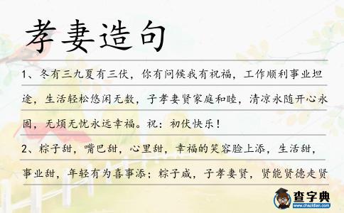 孝妻造句