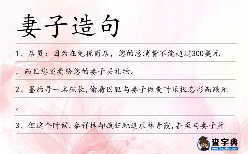 妻子造句