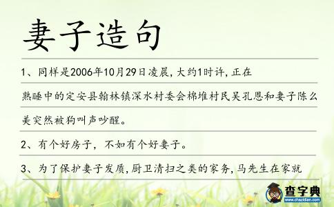妻子造句