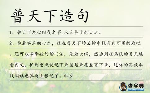 普天下造句