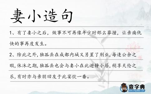 妻小造句