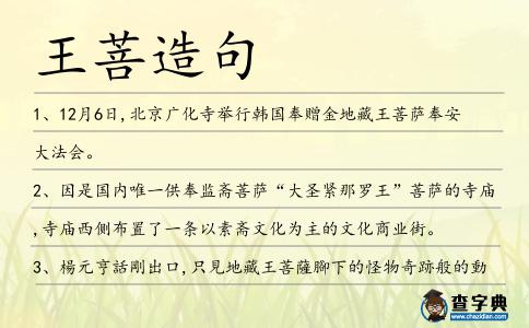王菩造句