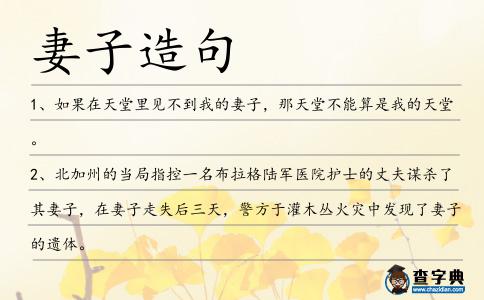 妻子造句