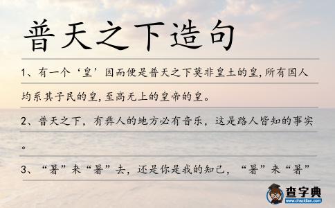 普天之下造句