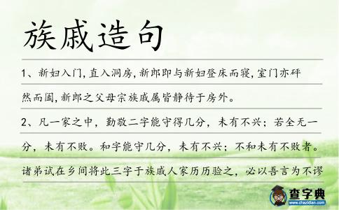 族戚造句