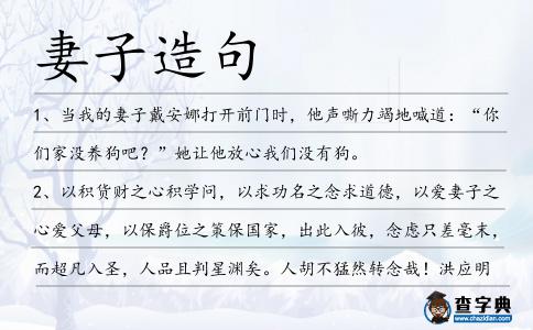 妻子造句