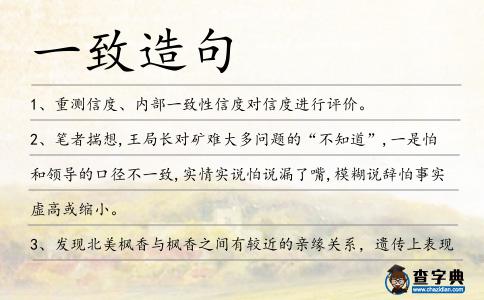 一致造句
