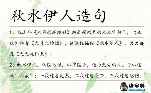 秋水伊人造句