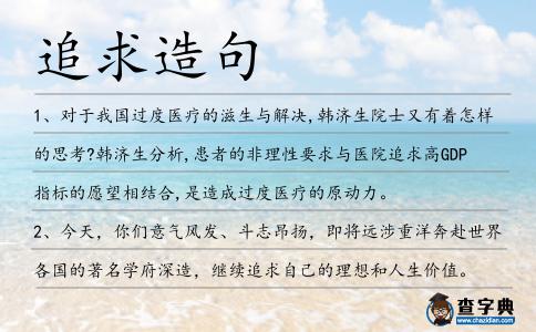 追求造句