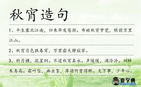 秋宵造句