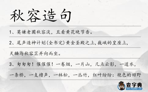 秋容造句