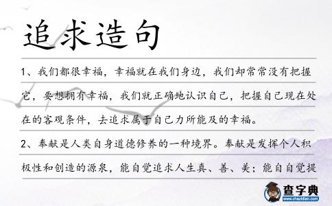 追求造句