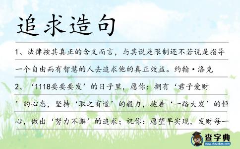 追求造句