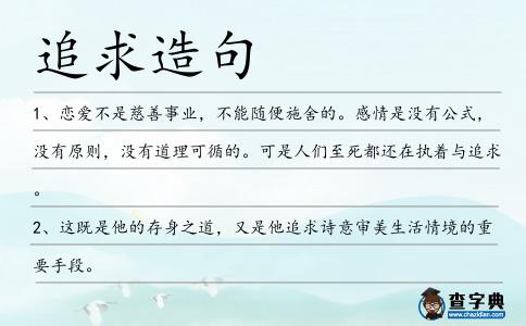 追求造句