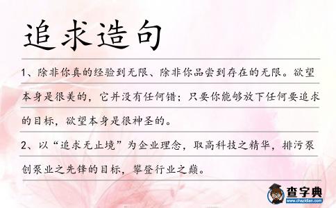 追求造句