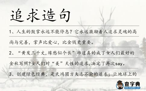 追求造句