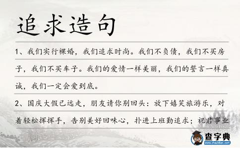 追求造句