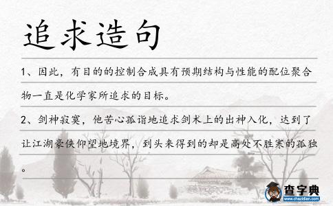 追求造句