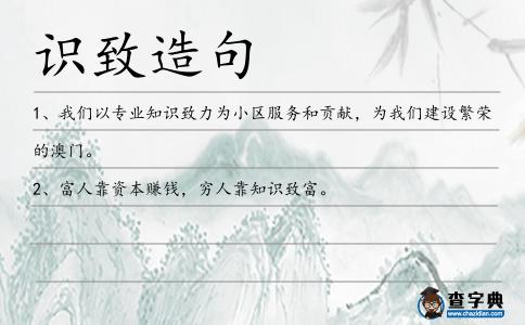 識致造句