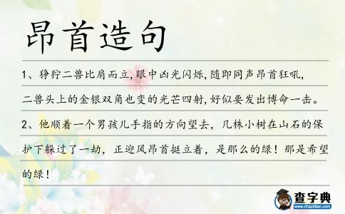 昂首造句