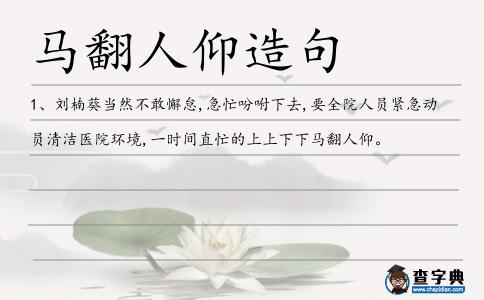 馬翻人仰造句