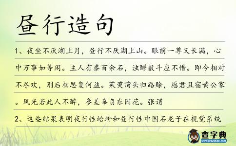 晝行造句