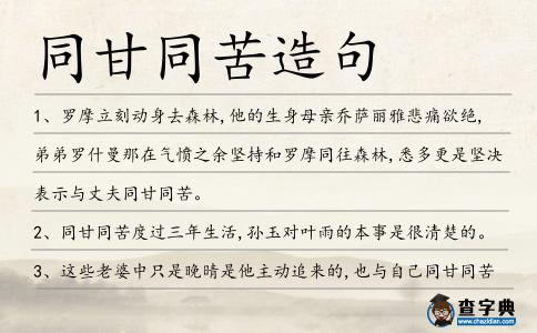 同甘同苦造句
