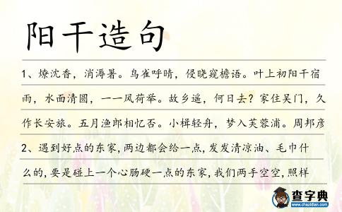 陽干造句