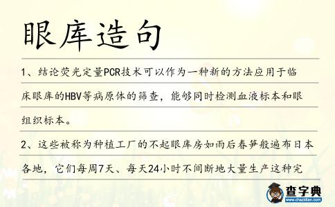 眼庫造句
