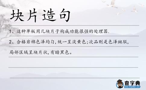 塊片造句