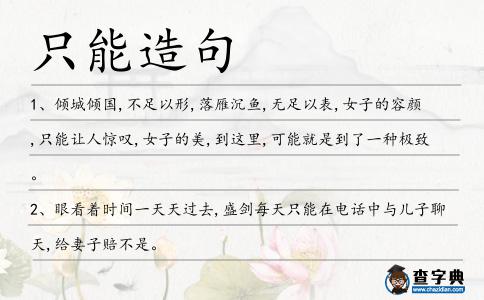 只能造句