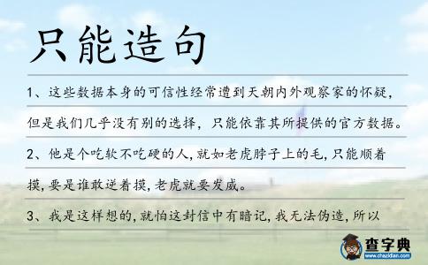 只能造句