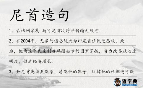 尼首造句