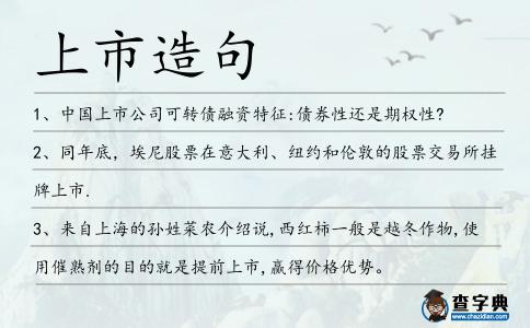 上市造句