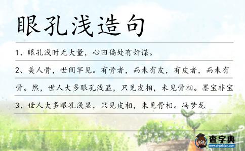 眼孔淺造句