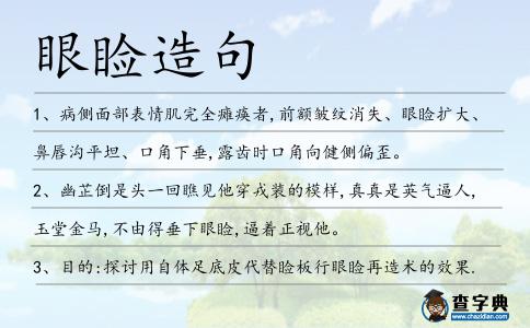 眼瞼造句