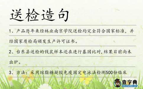 送檢造句