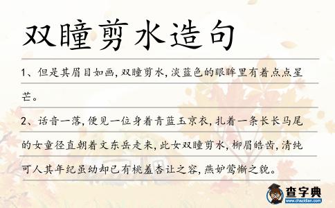 雙瞳剪水造句
