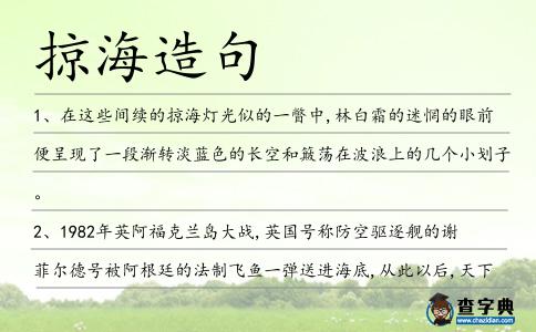 掠海造句