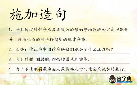 施加造句