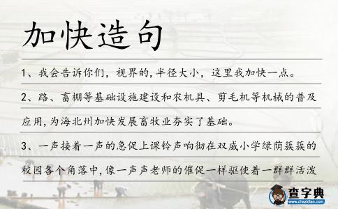 加快造句