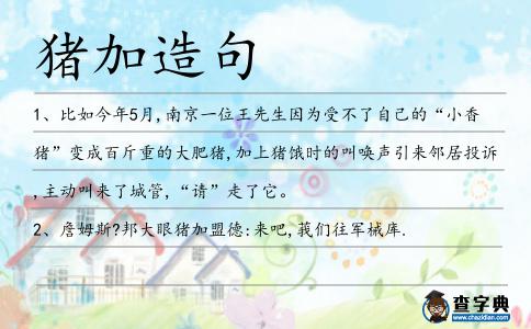 豬加造句
