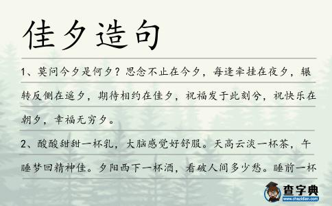 佳夕造句