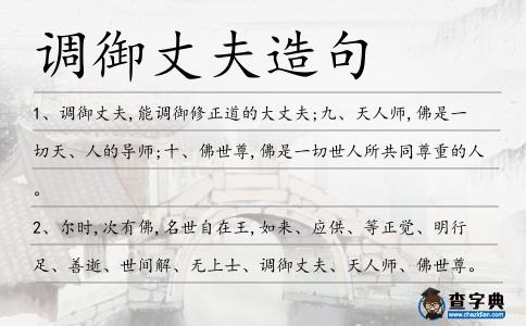 調御丈夫造句