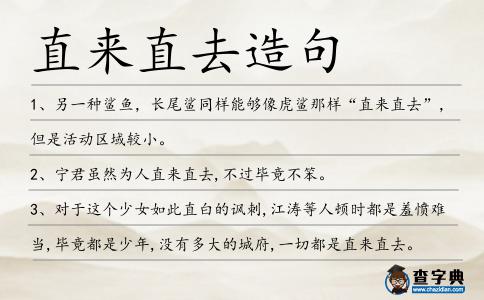 直來直去造句