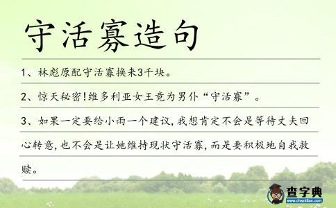 守活寡造句