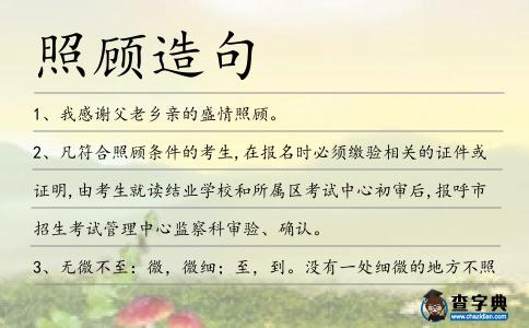 照顧造句
