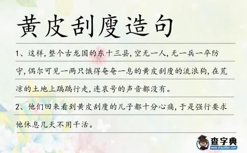 黃皮刮廋造句
